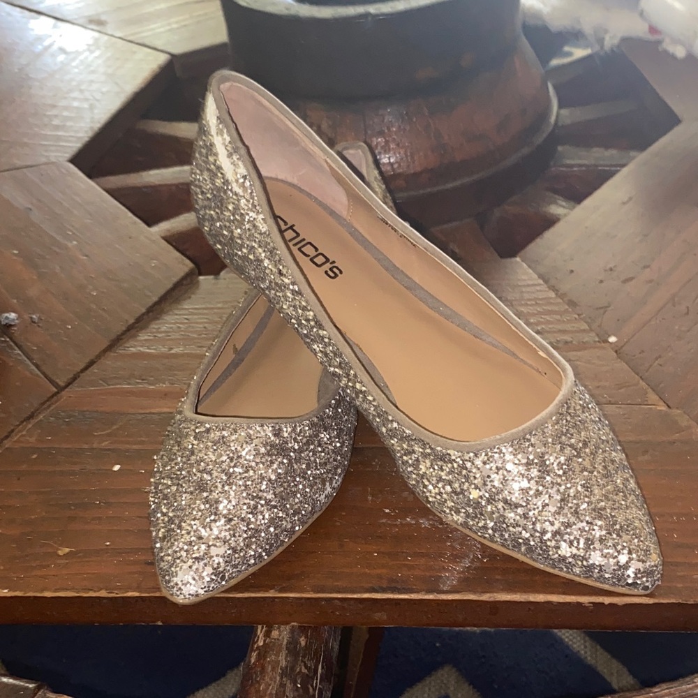 Chico's Sparkling Silver Women's Flats